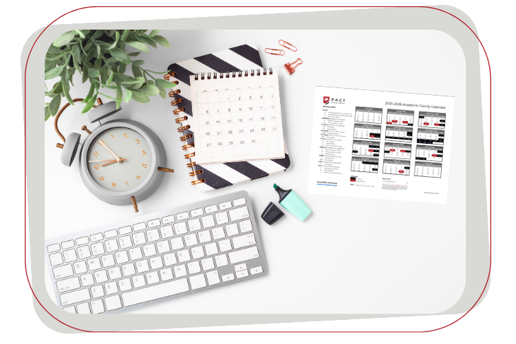 image of clock calendar and keyboard